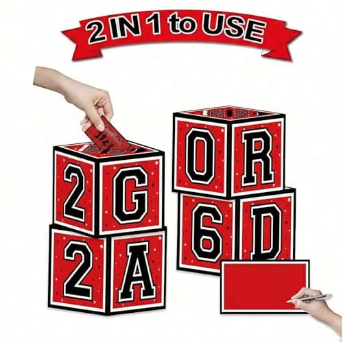 Graduation Decorations 2026 Black Red and White Balloon Boxes, Class of 2026 GRAD Letters, Balloon Garland Kit, Congrats Grad Banner Photo Backdrop for High School & College - Thumbnail 4