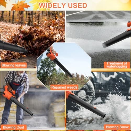 OneBird Cordless-Leaf-Blower-Portable dust Cleaner Handheld-Turbo-Jet blower-650CFM/650000PRM Electric Leaf Blower with 2 X 4.0Ah Batteries and Charger, 3 Speed Modes, Brushless Motor for Laptop - Thumbnail 6