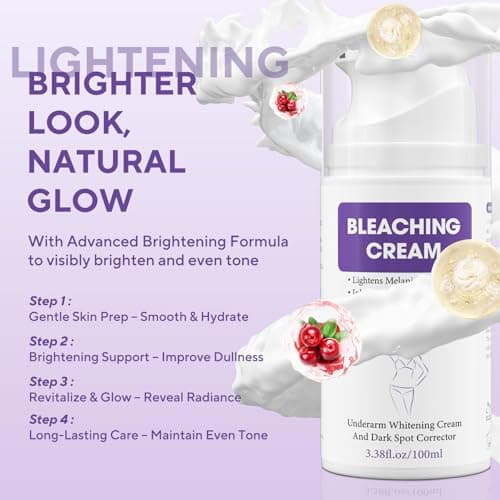 Skin Bleaching Cream, Dark Spot Remover for Face and Body, Hyperpigmentation Relief, Skin Lightening Cream with Vitamin C for Intimate Areas, Underarms, Knees, Elbows & Bikini Line, 3.38fl.oz - Thumbnail 5