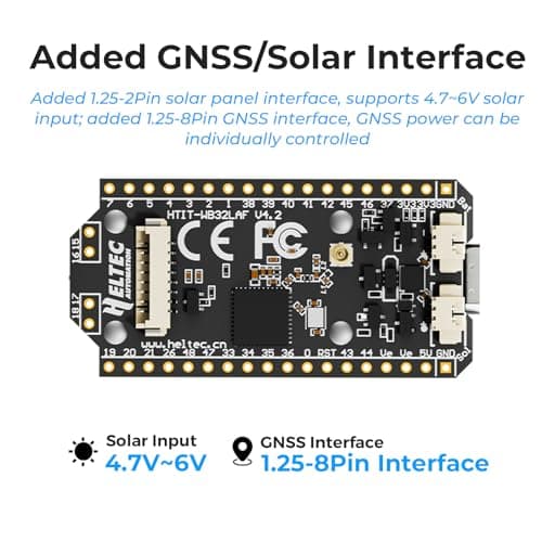 YELUFT 1 Set ESP32 LoRa V4 Development Board + 3000mAh Battery, Upgraded ESP32-S3 16MB Flash WiFi Bluetooth 28dBm High Power SX1262 LoRa for Meshtastic Arduino IoT LoRaWAN - Thumbnail 4