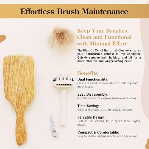 BlairCo 2-in-1 Hair Brush & Comb Cleaner Tool with Pick – Hairbrush Cleaning Tool for Removing Hair, Lint & Buildup – Easy Round Brush Disassembly – Brush Cleaner for Salon & Home Use - Thumbnail 6