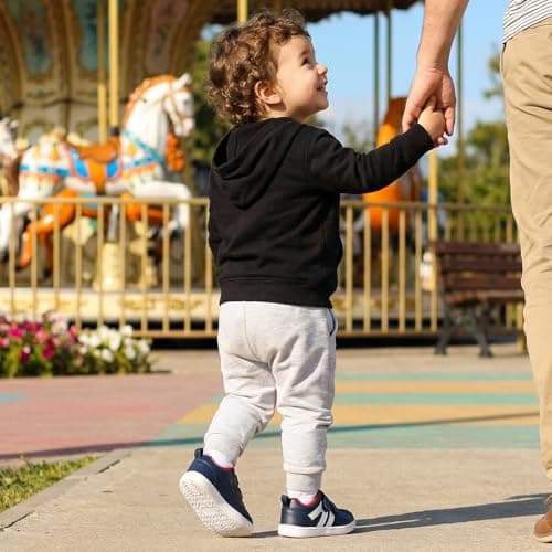 STQ KIDS Toddler Wide Toe Box Barefoot Shoes Boys Sneakers Lightweight Kid Tennis Shoe Casual Zero Drop Preschool Girls First Walking Running Comfort Daycare Sports Navy Toddler Size 10 - Thumbnail 2