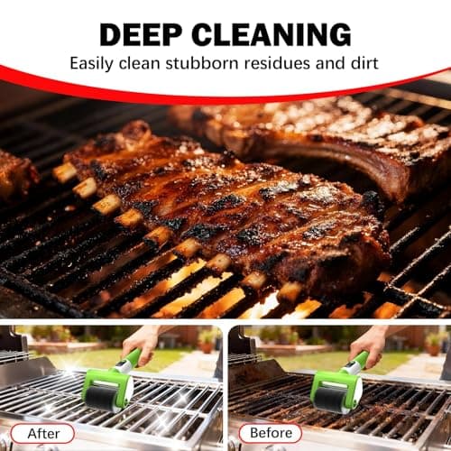 VYTOOV Electric Grill Brush, 2-Speed BBQ Grill Brush with LED Light/Screen Powerful Cleaning 800RPM/4000mAh/2 Brush Heads No Bristle Shedding Rechargeable Lightweight Grill Cleaner for Outdoor/Camping - Thumbnail 4