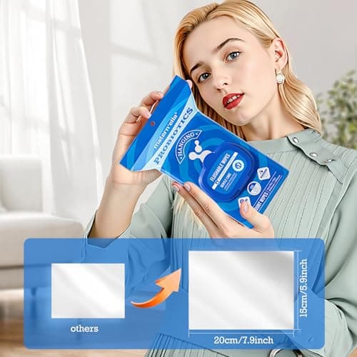 matern'ella Hanging Flushable Wipes Unscented Extra Large Corner-Connected Wet Wipes Adult Plant Based Fibers with Probiotics Alcohol Free Sewer Safe Butt Wipe Travel 3 Packs of 80 Wipes - Thumbnail 4