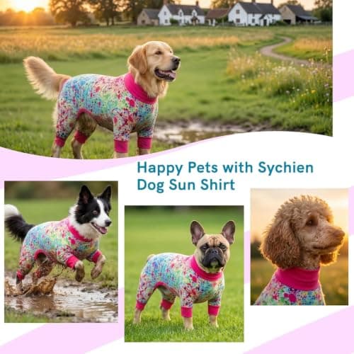 Sychien Dog Sun Shirt Breathable Mesh UPF 50+ UV Protection Summer Pet Apparel Quick Dry Lightweight Stretchy Soft Dogs Cooling Vest for Small Medium Large Dogs, Mixed Color, S - Thumbnail 6