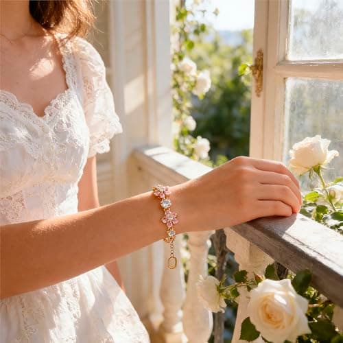 KodoBidden Plated Stainless Steel Lucky 4 Leaf Gold,Erling Silver Dainty Simple Women Charm Link Bracelet,joyas para mujer,Birthday Anniversary Christmas Jewelry Gifts,Unisex,Jewelry Gifts for Women - Thumbnail 3
