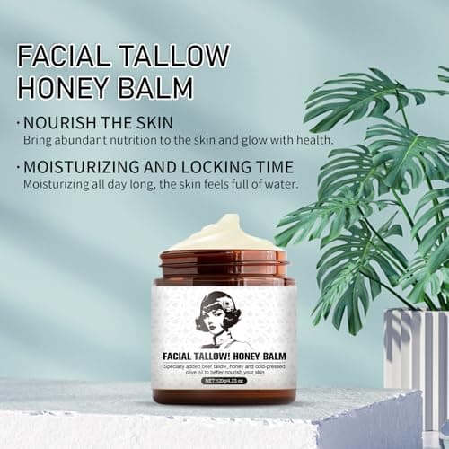 Tallow and Honey Balm - 2025 Natural Beef Tallow Cream for Skin, 4.23 OZ Tallow Face Moisturizer for Cracked & Dry Skin, Hydrating Deeply Nourishing Organic Beef Tallow Cream for Face & Body Skin Care - Thumbnail 4
