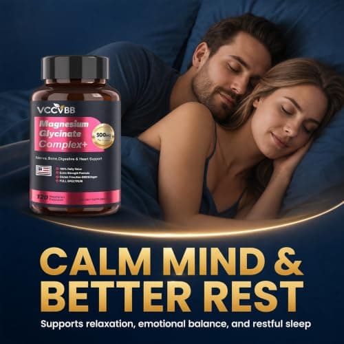 Magnesium Complex, Magnesium Glycinate, Elemental Magnesium Supplement with Taurate, Citrate, Orotate & Aspartate, Supports Muscle Relaxation, Heart Health, Sleep & Energy | Vegan (500mg) - Thumbnail 4