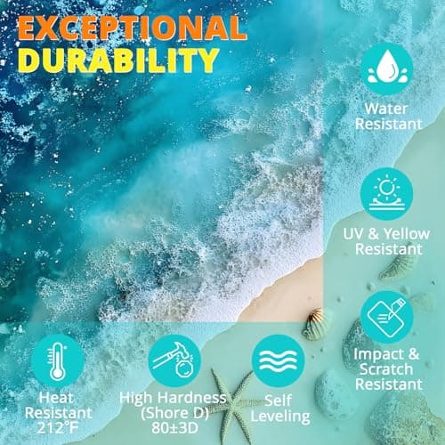 Epoxy Resin, KHKD RESIN 32 OZ Fast Cure Epoxy Resin Kit, Quick Dry Resina Epoxica Upgrade 4 Hours Unmould, Clear High Gloss Epoxy, Odorless Art Resin for Painting, Craft, Coasters, Coating, Jewelry - Thumbnail 6