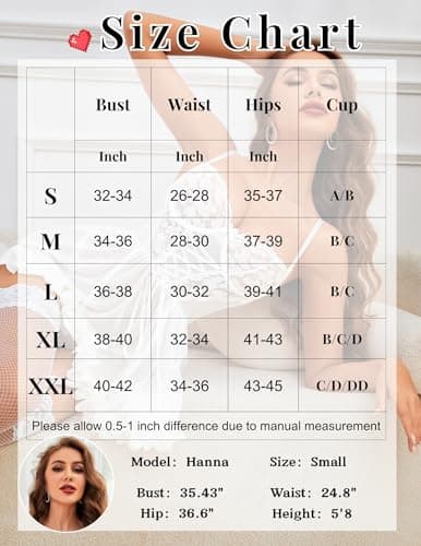 Tidouk Bridal Lingerie Mesh Sexy Wedding Lingerie for Bride Lace Baby Doll Lingerie Dreess with Garter(White,Medium) - Thumbnail 6