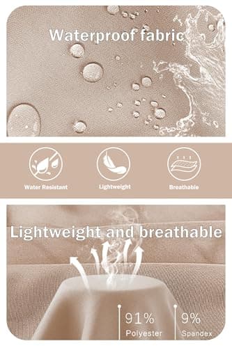 Mens Hiking Pants Sweatpants Joggers with Zipper Pockets Waterproof Quick Dry Lightweight UPF 50+ Cargo Elastic Waist Drawstring Casual Work Athletic Workout Khaki XXL - Thumbnail 6