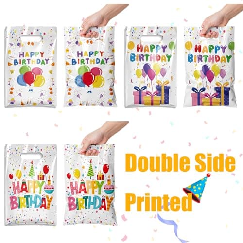 TESKEUP Party Favor Bags for Birthday Goodie Bags - Bulk Treat Gift Bags for Candy, Cookies, Snacks, Happy Birthday Party Supplies Classroom Treats, and Event Gifts (30 Pcs) - Thumbnail 4
