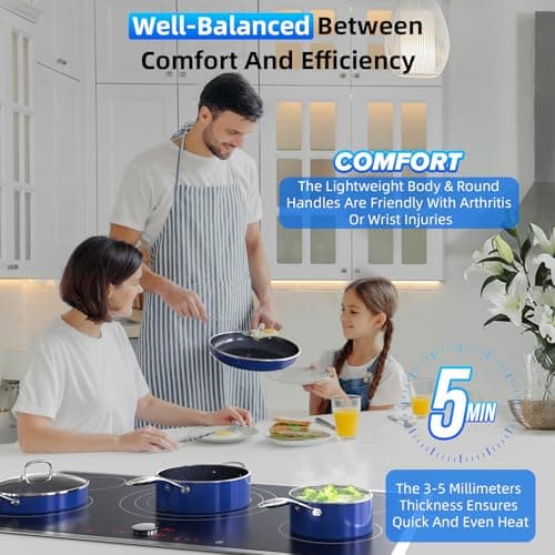 Deluxe DUXANO 14PC Healthy Pots and Pan With 9H Anti-scratch Coating, 2-Layer Non-Stick Ceramic&PFAS Free, Sensitively&Evenly Induction Cooking, Enhanced Flavor with Infrared Cookware, Dishwasher Safe - Thumbnail 2