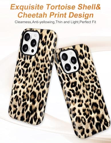Aitipy Magnetic Cheetah Phone Case for iPhone 14 Plus, Compatible with MagSafe, Cute Aesthetic White Leopard Print Soft TPU and Hard PC Shockproof Protective Phone Cover for Women Girls - Thumbnail 3