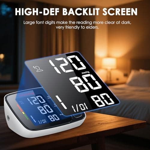 WEONY Blood Pressure Monitor,Upper Arm Blood Pressure Monitors for Home Use,FSA&HSA Eligible Digital Blood Pressure Machine,Adjustable 8.7"-17" Blood Pressure Cuff Backlight LCD 2 * 90 Memory - Thumbnail 4