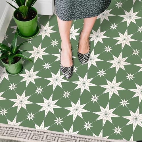 SUNPEEL Peel and Stick Floor Tiles, Vinyl Flooring Waterproof Non-Slip for Bathroom Kitchen Bedrooms Living Room Wall RV (20, Green, 11.8" x 11.8") - Thumbnail 3