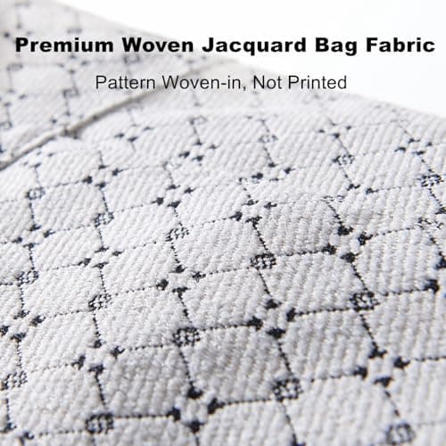 SUNVENO Large Mommy Hospital & Travel Diaper Bag Tote, Weekender Organizer Bag for Mom & Baby with Changing Pad, 2 Pouches & Luggage Sleevet, White Classic - Thumbnail 4