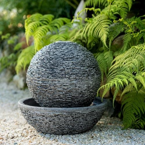 ZABRVYN 14.17" Water Fountain Indoor/Outdoor Sphere Waterfall Fountain