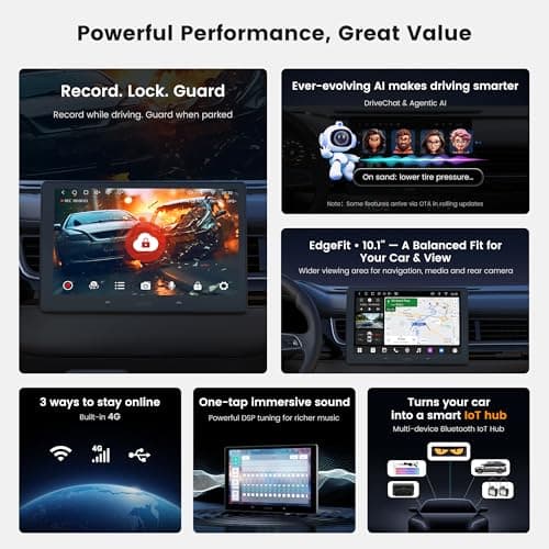 ATOTOOUT A7 10.1" QLED Android Double Din Car Stereo, 4G LTE/Wi-Fi/USB, SPDIF/DSP/4V RCA, Wireless Android Auto & CarPlay, AI DriveChat, HDMI-in/Out, GPS Tracking & Parking Monitor, S8 Gen4 - Thumbnail 2