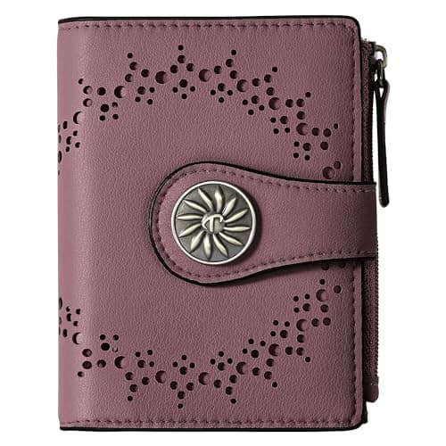 Tipmile Small Wallet for Women Bifold RFID Blocking Card Holder Leather Wallets with Zipper Coin Pocket - Image 1