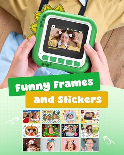 KOKODI Kids Camera Instant Print, Toddler Cameras Christmas Birthday Gifts for Girls Age 3-12, Digital Video Instant Printable Camera for Kids,Toys for Ages 5-7 Girls (Green) - Thumbnail 5