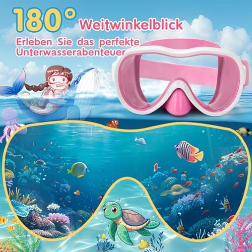 iGym Kids Swim Goggles, Snorkel Mask Diving Mask Swimming Goggles with Nose Cover and Elastic Straps Cover & Mesh Bag & Ear Plugs - Thumbnail 6