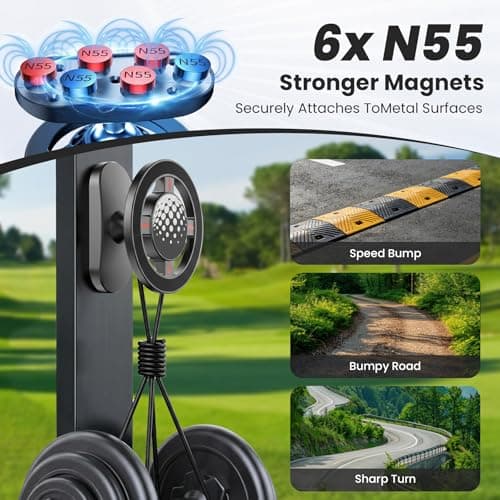 Arsatbs Magnetic Golf Cart Phone Holder, N55 Strong Magnetic Mount, 1-Second Snap-On, 360° Rotation, Compatible with MagSafe iPhone & Android Phones, Fits EZGO Club Car Yamaha, Golf Accessories Gift - Thumbnail 5