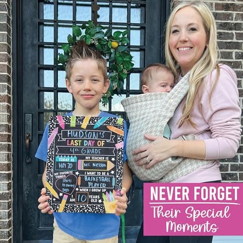 My First Day of School Sign with Markers -11x14 Back to School Signs First and Last Day, Kindergarten Chalkboard Signs, Pre K Sign Board, Preschool Board, Reusable Photo Prop for Kids - Thumbnail 6