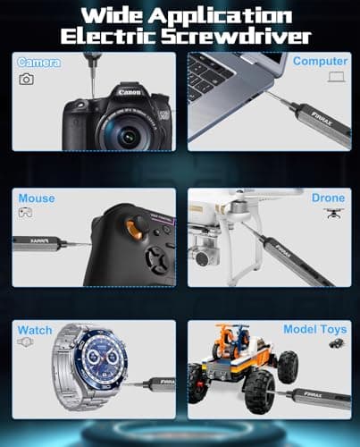 Mini Electric Screwdriver Set, FIRRAX 76-in-1 Small Electric Precision Screwdriver Cordless with 5 Torque Settings, 64 Bits, LED Lights, Power Screwdriver Repair Tool Kit for PC Phone Camera - Thumbnail 6