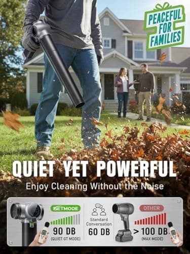 Electric Leaf Blower Cordless, 900,000 RPM, Extended Nozzle, Lightweight Handheld Design, Adjustable Wind Speed, Including Turbo Mode, Portable Grass Blower for Yard, Patio & Outdoor Use - Thumbnail 3
