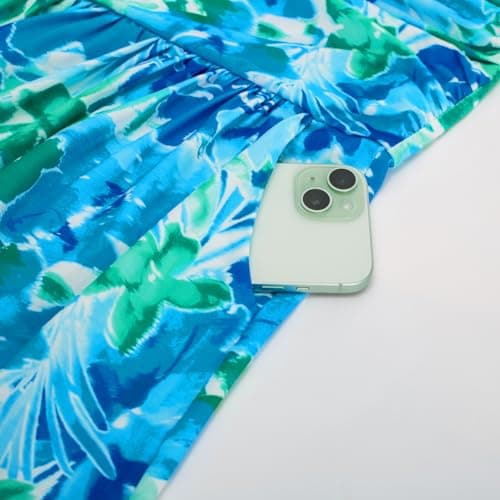 GRACE KARIN Women's 2024 Summer Bohemian Floral Printed Strapless Beach Party Long Maxi Dress - Thumbnail 3