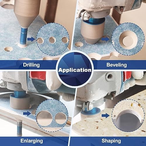 BRSCHNITT Diamond Core Drill Bit 10-35mm - Finger Milling Bits, Diamond Beveling Chamfer Bit for Drilling Enlarging Shaping Holes in Porcelain Tile, Ceramic, Marble, Granite Countertop - Thumbnail 4