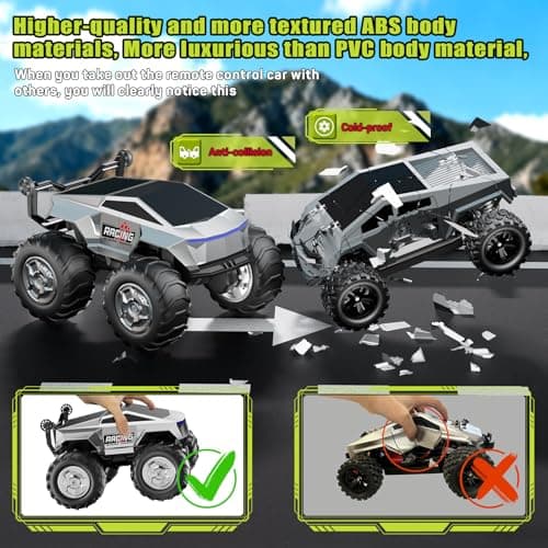 1:16 RC Truck Remote Control Car, 4WD Waterproof Amphibious RC Car All Terrain Pickup,TIME4DEALS 2.4GHz Remote Monster Truck with 360° Rotating Standing Stunt Toy Truck for Kids Boys 6 7 8 9 10 11 12+ - Thumbnail 5