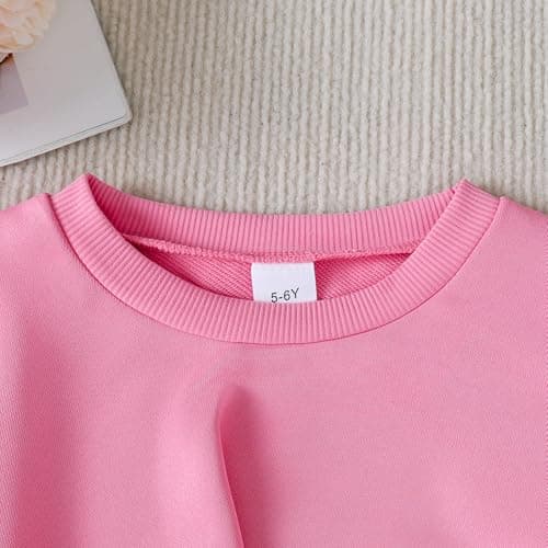 YWFSHOP Girls Clothes Set 2 Piece Long Sleeve Pullover Sweatshirt and Flare Pants Floral Outfits Girl Fall Winter - Thumbnail 3