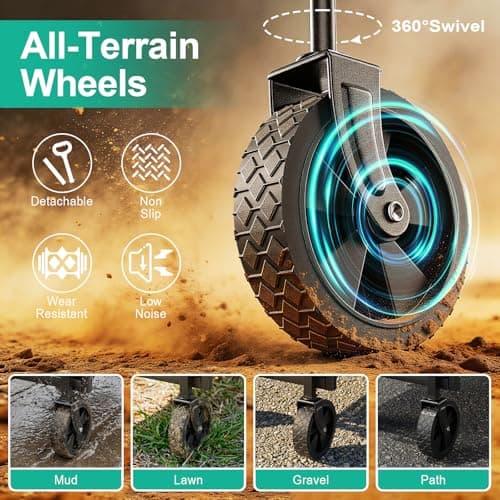 SUNNYFEEL Lightweight Folding Wagon Cart, 350LBS Portable Wagon Carts Foldable for Shopping Camping Garden Beach,Black - Thumbnail 4