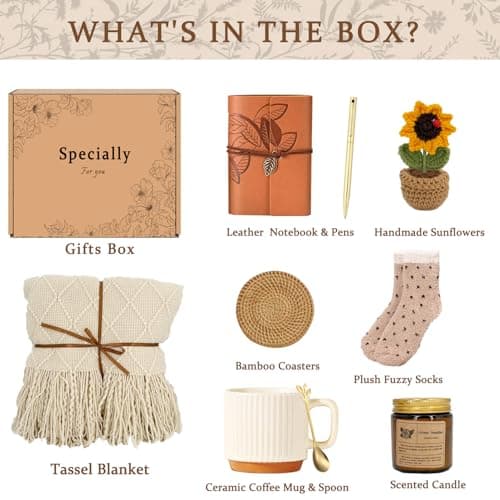 Get Well Gifts for Women,Sending Sunshine Self Care Package Thinking of You Unique Birthday Gift Baskets for Women Best Friend Sister Mom Teen Girls Wife Girlfriend - Thumbnail 2