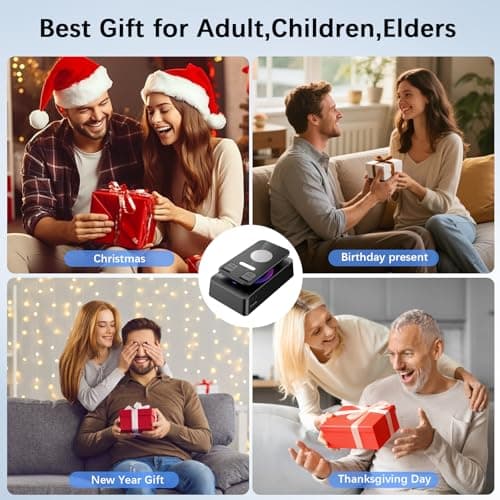 buwy Gifts for Men Women, Cell Phone Stand with Wireless Bluetooth Speaker and Colorful LED Lights, Anti-Slip Base HD Surround Sound, Rechargeable (3000mAh), Home and Outdoors Bluetooth Speaker Black - Thumbnail 4