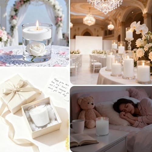 Aufien Candle Sand with Wicks,21.4 Oz Pearled Candle, DIY Bead Powder Sand Wax Making kit Refillable Non Toxic for Handmade, Wedding and Halloween Christmas Decorations White Fresh Lemon Scented - Thumbnail 3