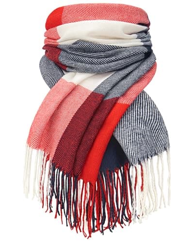 YSense Winter Scarf for Women, Fashion Long Plaid Scarves Warm Big Tartan Blanket Wrap Shawl Ladies Gifts