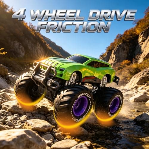 Iridety Movie Superhero 1:64 Scale Monster Trucks Toy Trucks,Metal Body,Giant Wheels, Favorite Characters and Cool Designs, Age 3, 4-8 and Above（Hulk） - Thumbnail 3