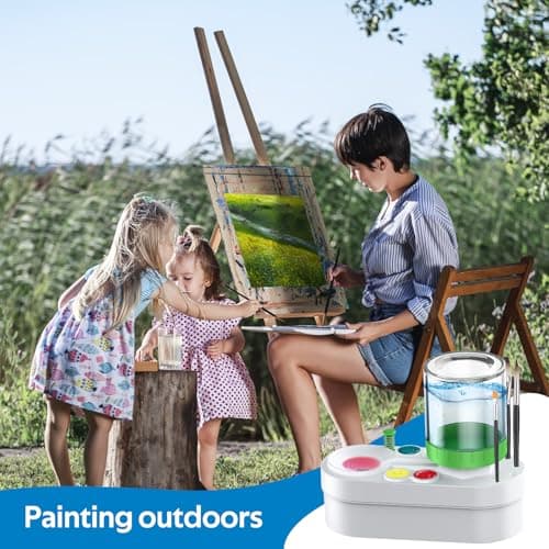 Paint Brush Cleaner: Painting Supplies for Kids, Paint Station, Paint Water Brush Rinser Cup(Running Water Circulation), Art Supplies for Kids&Adults, Birthday Gifts for Kids, Adulta - Thumbnail 5