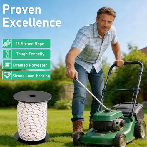 Alrhipvm Pull Cord Rope 100ft x 1/8"(3mm), Recoil Starter Rope Pull String for Small Engine, Pull Rope for Lawn Mower Generator Chainsaw Trimmer Edger Brush Cutter - Thumbnail 3
