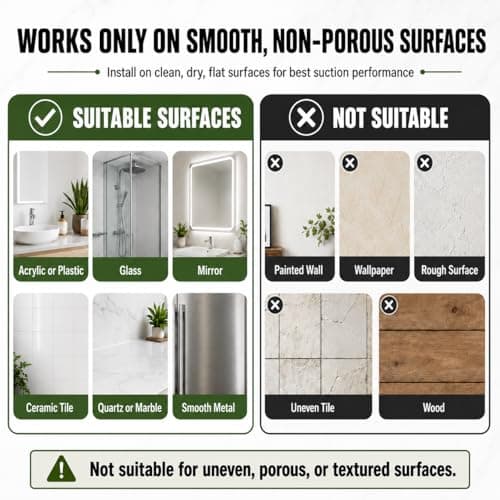 MOTAIPEAK Suction Cup Hooks for Shower, Shower Hooks for Inside Shower, No Drill Strong Hold Towel Hooks, Waterproof Removable Hooks for Bathroom Wall, Glass, Tile, Door – Black (4 Pack) - Thumbnail 6