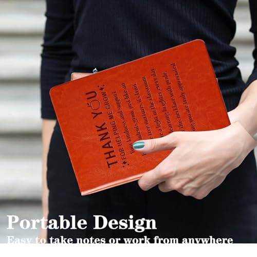 QDWXDEL Teacher Appreciation Gifts,A5 Hardcover Leather Journal for Women,Journal Notebook for Work,Thank You Gifts,Desk Accessories (Thank You) - Thumbnail 6