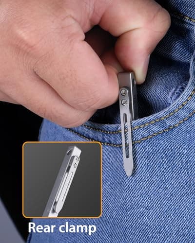 Titanium Pry Bar, EDC Pocket Tool with Clip - Thumbnail 6
