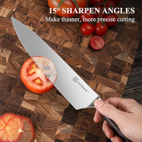 KEEMAKE Chef Knife - 8 Inch High Carbon Stainless Steel Kitchen Knife with Ergonomic Handle, Professional Kitchen Gadgets with Gift Box for Men and Women, Father Day Gifts - Thumbnail 4