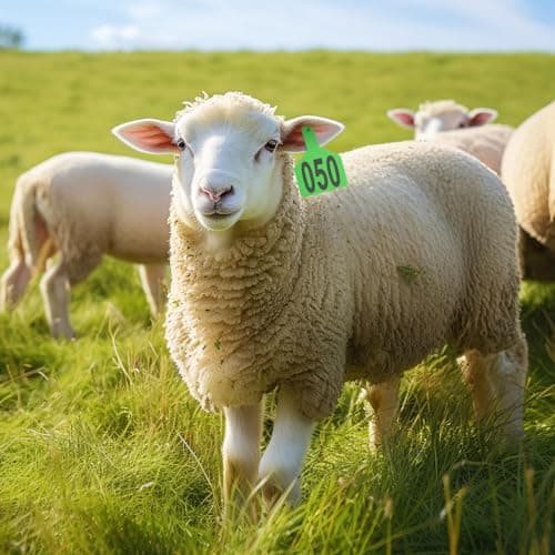 Cattle Ear Tags with 001-050 Numbers Large 1-Piece Z Livestock Ear Tags for Cow Goat Sheep Pig Calves Dog,Animal ID Identification Tag 4.4"x 3",Green - Thumbnail 6
