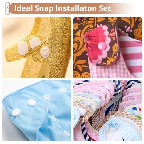 Kamtop Snaps and Snap Pliers Set, 408 Sets T5 Plastic Snap Buttons 24 Colors, Snap Fasteners Snap Press Pliers Snaps Starter Kit Snap Setter Tool for Clothes Sewing Bibs Rain Coat DIY Crafting - Thumbnail 6