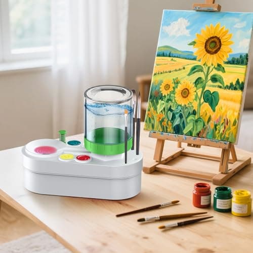 Paint Brush Cleaner: Painting Supplies for Kids, Paint Station, Paint Water Brush Rinser Cup(Running Water Circulation), Art Supplies for Kids&Adults, Birthday Gifts for Kids, Adulta - Thumbnail 6