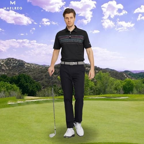 M MAELREG Dress Pants for Men Straight Fit Stretch Quick Dry Lightweight 5 Pockets Business Casual Golf Pants Men Black - Thumbnail 2